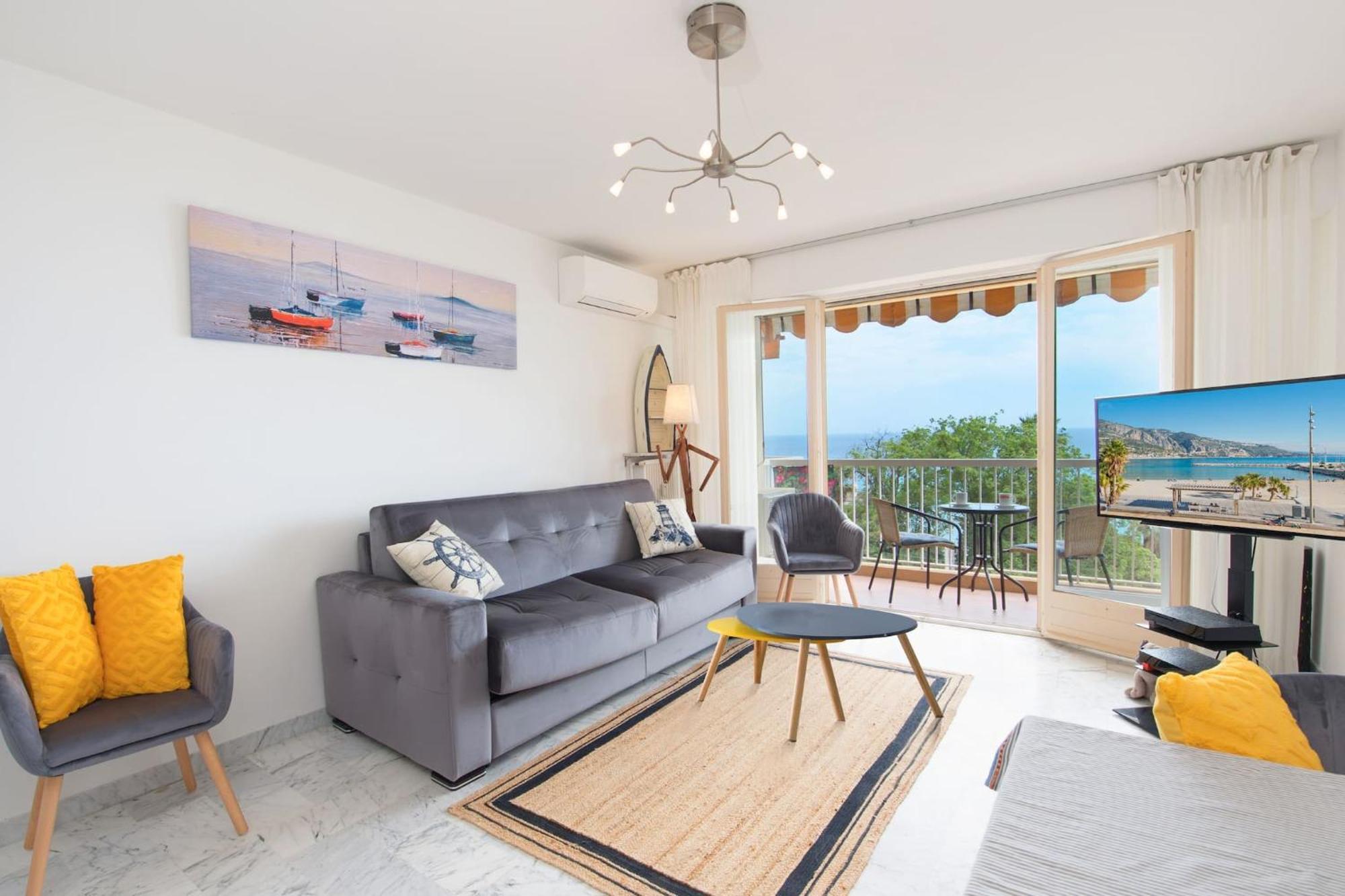 Vina Del Mare, Vue Mer, Terrasse Menton Exterior foto